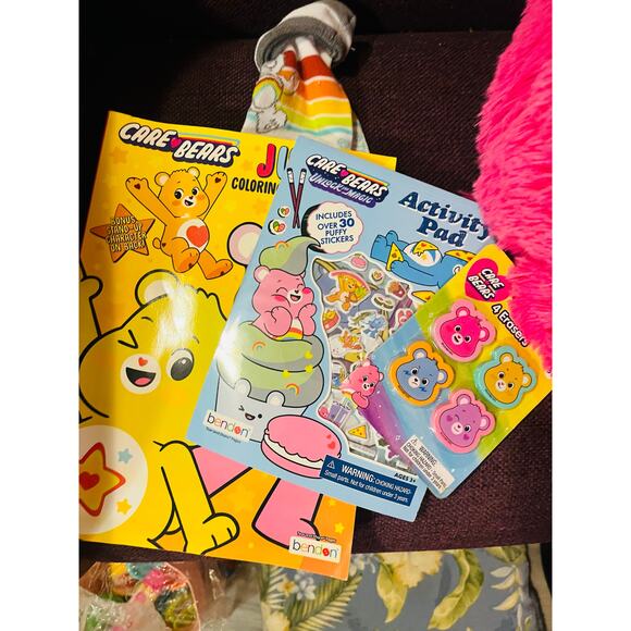 Care-bear pink giant Easter large fluffy basket 13x14 inches high includes pink - Picture 9 of 14